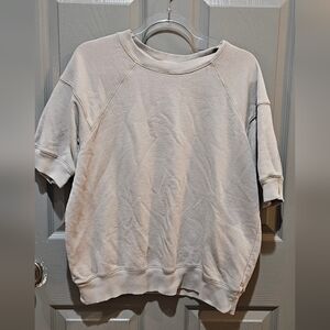 Aerie Cream Textured Knit Sweater Top